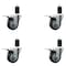 Service Caster 3.5'' SS Thermoplastic Rubber Swivel 1-5/8'' Expanding Stem Caster Set Total Lock Brake, 4PK SCC-SSEXTTL20S3514-TPRB-158-4 - alternate 1